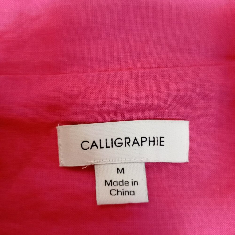 Calligraphie By Anthropologie Lightweight Jacket Women Pink & Snap Cuffs Sz M - Picture 2 of 16